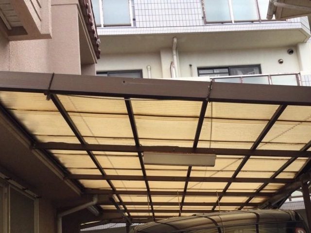 姫路市の劣化した波板屋根